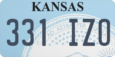 KS license plate 331IZO