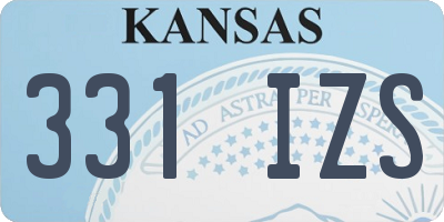 KS license plate 331IZS