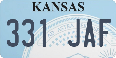 KS license plate 331JAF