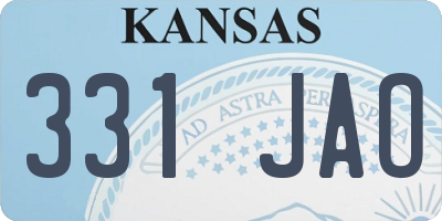 KS license plate 331JAO
