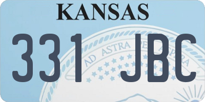 KS license plate 331JBC