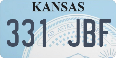 KS license plate 331JBF