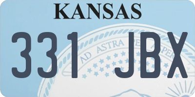 KS license plate 331JBX