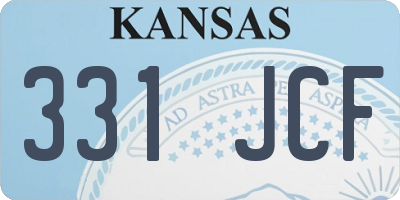 KS license plate 331JCF