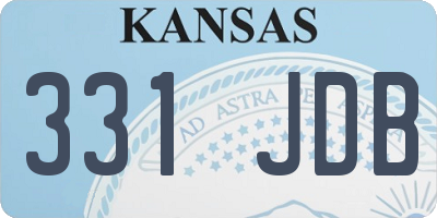 KS license plate 331JDB