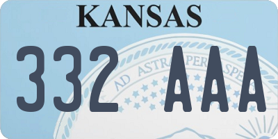 KS license plate 332AAA