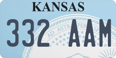 KS license plate 332AAM