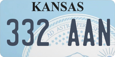 KS license plate 332AAN