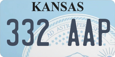 KS license plate 332AAP