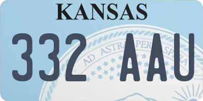 KS license plate 332AAU