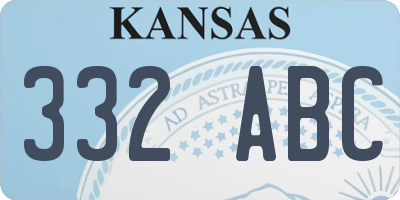 KS license plate 332ABC