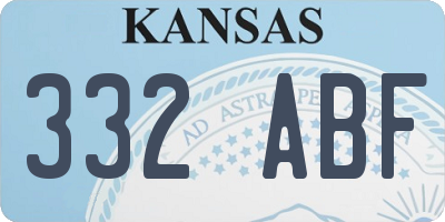 KS license plate 332ABF