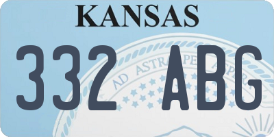 KS license plate 332ABG