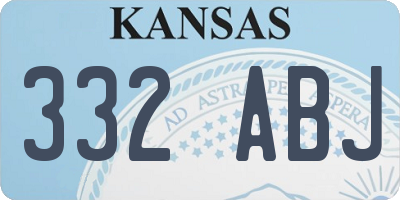KS license plate 332ABJ