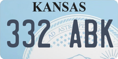 KS license plate 332ABK