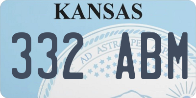 KS license plate 332ABM