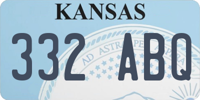 KS license plate 332ABQ
