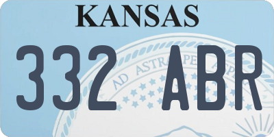 KS license plate 332ABR