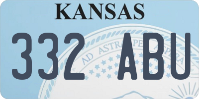 KS license plate 332ABU