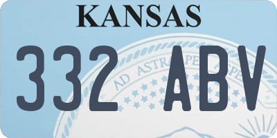KS license plate 332ABV