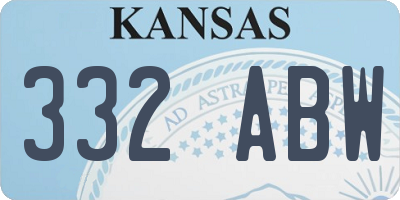 KS license plate 332ABW