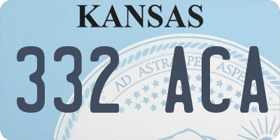 KS license plate 332ACA