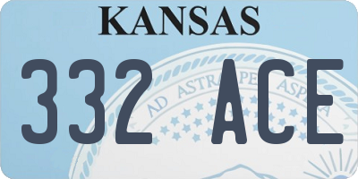 KS license plate 332ACE