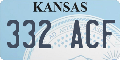 KS license plate 332ACF