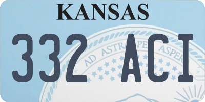 KS license plate 332ACI