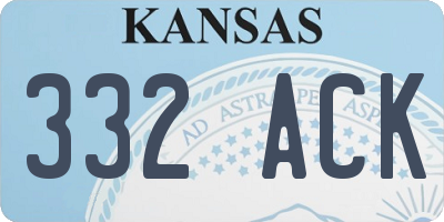 KS license plate 332ACK