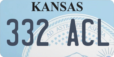 KS license plate 332ACL