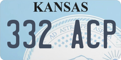 KS license plate 332ACP