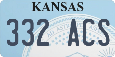 KS license plate 332ACS