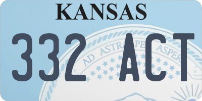 KS license plate 332ACT