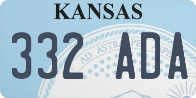 KS license plate 332ADA