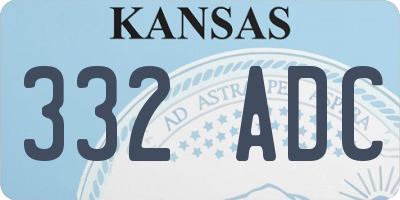 KS license plate 332ADC