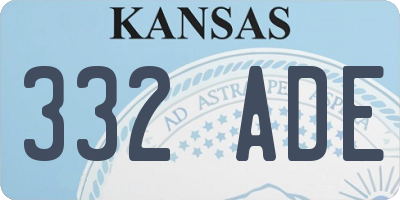 KS license plate 332ADE