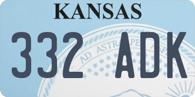 KS license plate 332ADK