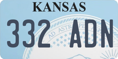KS license plate 332ADN