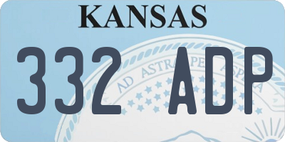 KS license plate 332ADP