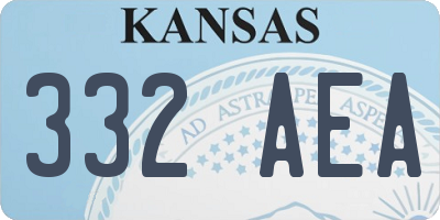 KS license plate 332AEA