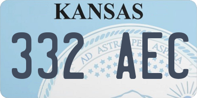 KS license plate 332AEC