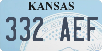 KS license plate 332AEF