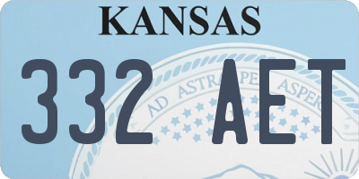 KS license plate 332AET