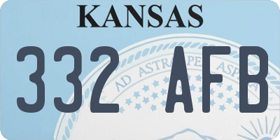 KS license plate 332AFB