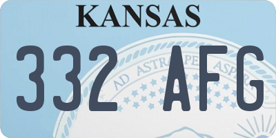 KS license plate 332AFG