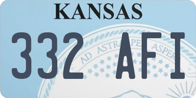 KS license plate 332AFI