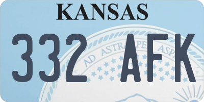 KS license plate 332AFK