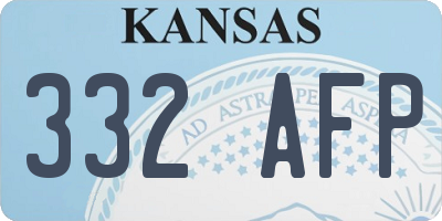 KS license plate 332AFP