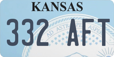 KS license plate 332AFT